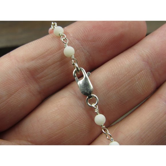 8" Sterling Silver Small Love Heart Charm Dainty Bracelet Vintage Elegant - Picture 4 of 7